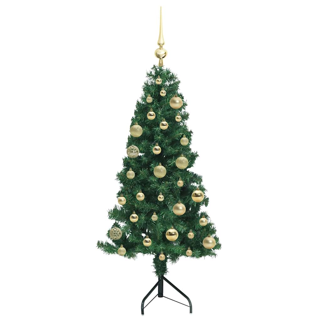 Hoek Kunstkerstboom met 150 LED Groen 120 cm PVC en Metaal