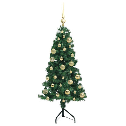 Hoek Kunstkerstboom met 150 LED Groen 120 cm PVC en Metaal