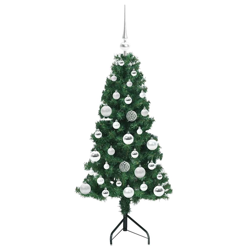 Hoek Kunstkerstboom met 150 LED Groen 120 cm PVC en Metaal