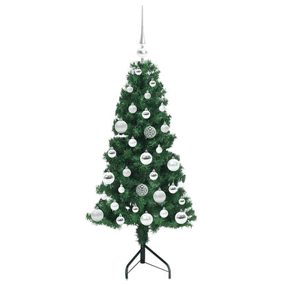Hoek Kunstkerstboom met 150 LED Groen 120 cm PVC en Metaal