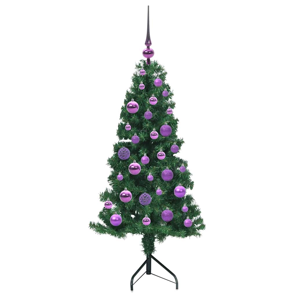 Hoek Kunstkerstboom met 150 LED Groen 120 cm PVC en Metaal