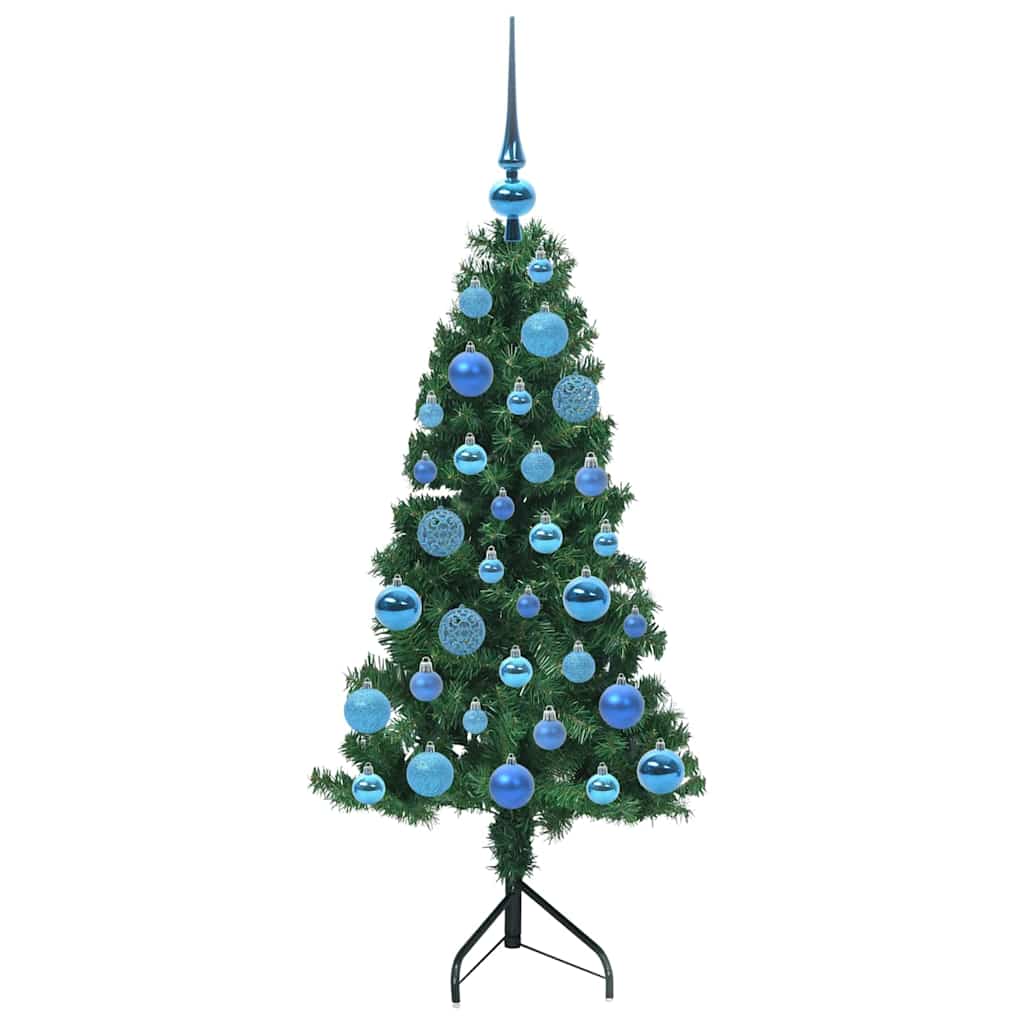 Hoek Kunstkerstboom met 150 LED Groen 120 cm PVC en Metaal