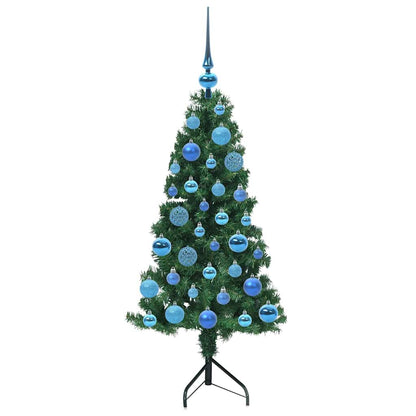 Hoek Kunstkerstboom met 150 LED Groen 120 cm PVC en Metaal