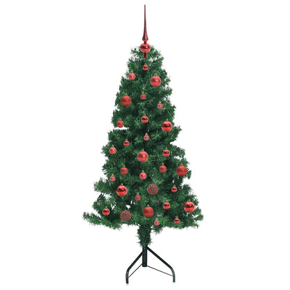 Hoek Kunstkerstboom met 150 LED Groen 150 cm PVC en Metaal
