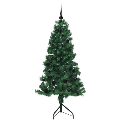 Hoek Kunstkerstboom met 150 LED Groen 150 cm PVC en Metaal