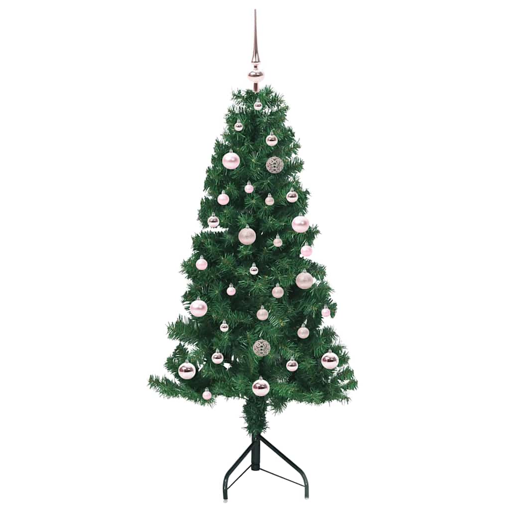 Hoek Kunstkerstboom met 150 LED Groen 150 cm PVC en Metaal