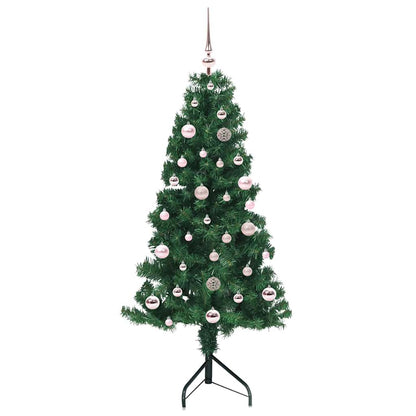 Hoek Kunstkerstboom met 150 LED Groen 150 cm PVC en Metaal