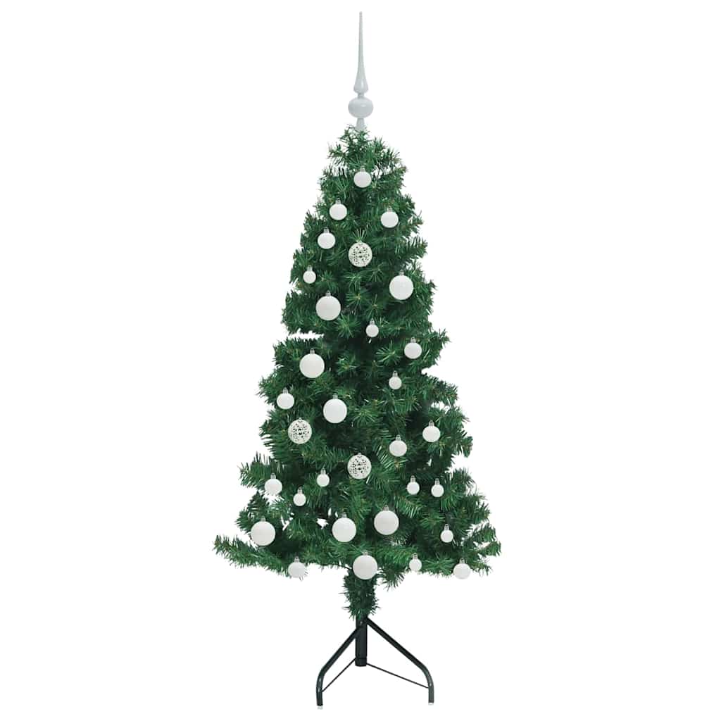 Hoek Kunstkerstboom met 150 LED Groen 150 cm PVC en Metaal
