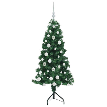 Hoek Kunstkerstboom met 150 LED Groen 150 cm PVC en Metaal
