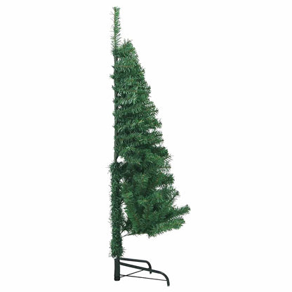 Hoek Kunstkerstboom met 150 LED Groen 150 cm PVC en Metaal