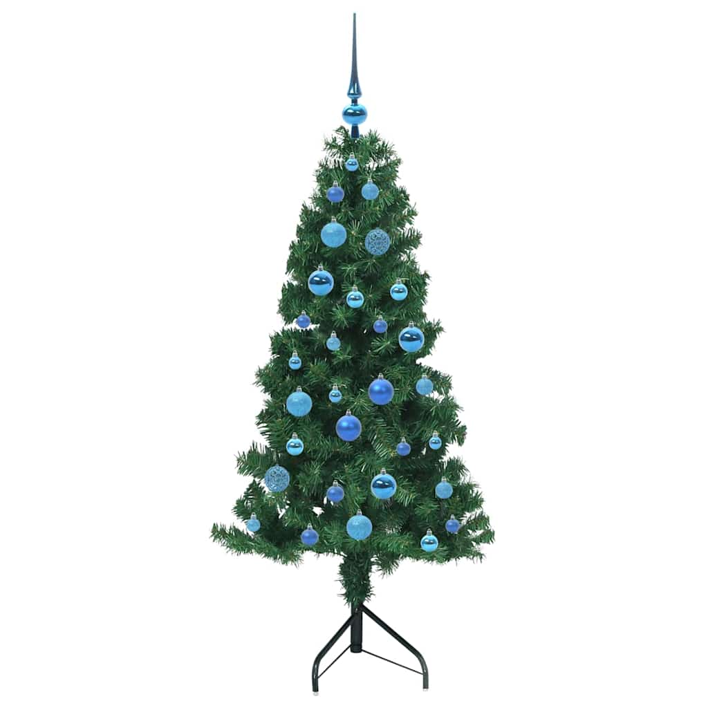 Hoek Kunstkerstboom met 150 LED Groen 150 cm PVC en Metaal