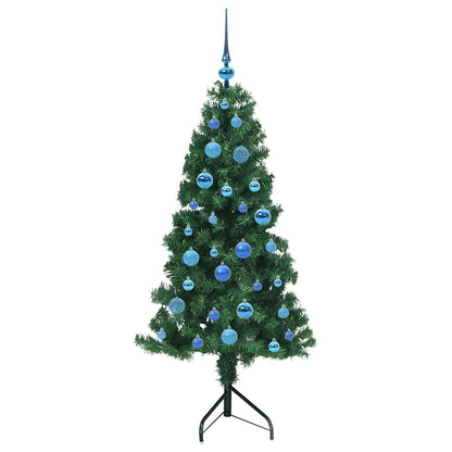 Hoek Kunstkerstboom met 150 LED Groen 150 cm PVC en Metaal