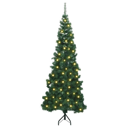 Hoek Kunstkerstboom met 300 LED Groen 180 cm PVC en Metaal
