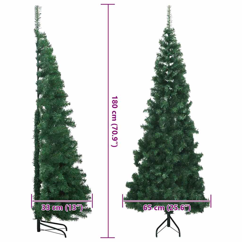 Hoek Kunstkerstboom met 300 LED Groen 180 cm PVC en Metaal