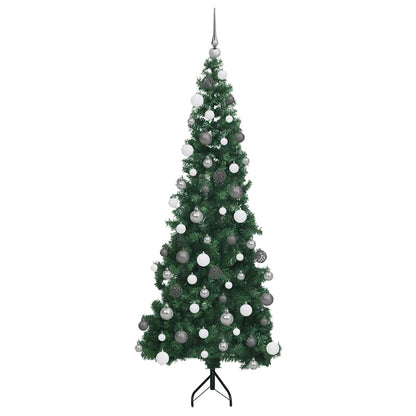 Hoek Kunstkerstboom met 300 LED Groen 180 cm PVC en Metaal
