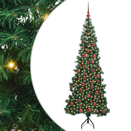 Hoek Kunstkerstboom met 300 LED Groen 180 cm PVC en Metaal