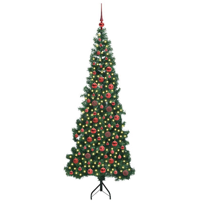 Hoek Kunstkerstboom met 300 LED Groen 180 cm PVC en Metaal