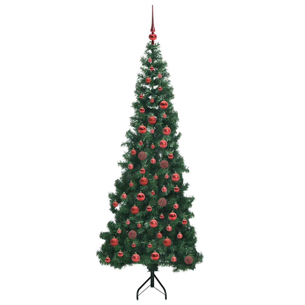 Hoek Kunstkerstboom met 300 LED Groen 180 cm PVC en Metaal