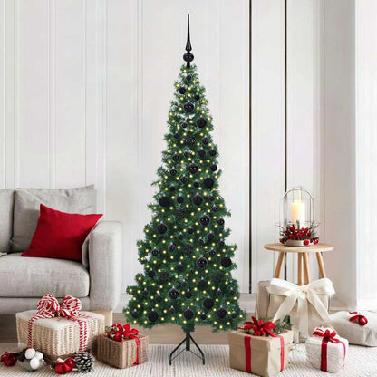 Hoek Kunstkerstboom met 300 LED Groen 180 cm PVC en Metaal