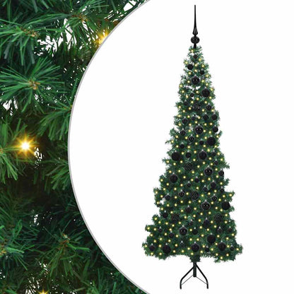 Hoek Kunstkerstboom met 300 LED Groen 180 cm PVC en Metaal