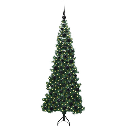 Hoek Kunstkerstboom met 300 LED Groen 180 cm PVC en Metaal