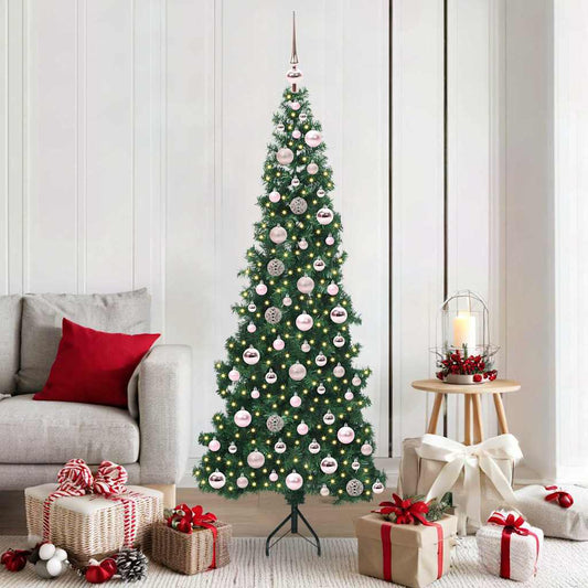 Hoek Kunstkerstboom met 300 LED Groen 180 cm PVC en Metaal