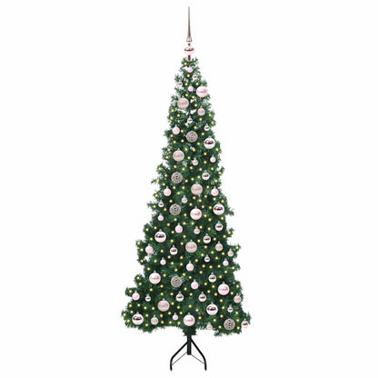 Hoek Kunstkerstboom met 300 LED Groen 180 cm PVC en Metaal