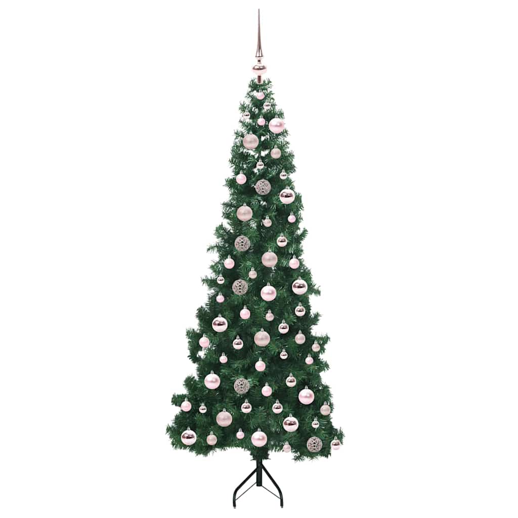 Hoek Kunstkerstboom met 300 LED Groen 180 cm PVC en Metaal