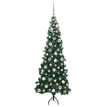 Hoek Kunstkerstboom met 300 LED Groen 180 cm PVC en Metaal