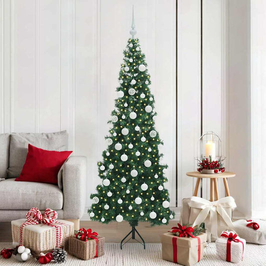 Hoek Kunstkerstboom met 300 LED Groen 180 cm PVC en Metaal
