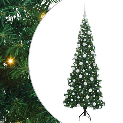 Hoek Kunstkerstboom met 300 LED Groen 180 cm PVC en Metaal