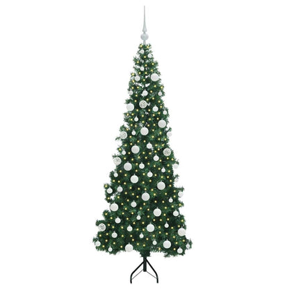 Hoek Kunstkerstboom met 300 LED Groen 180 cm PVC en Metaal