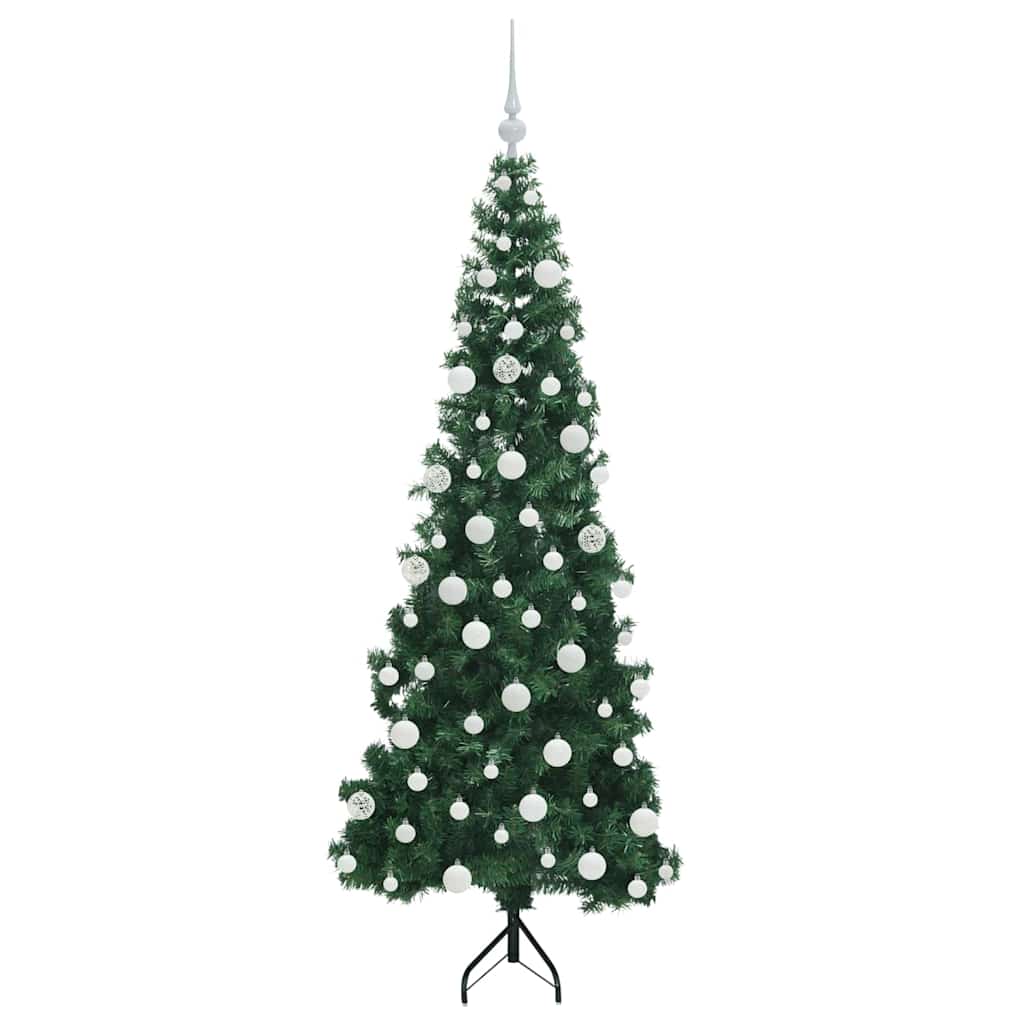 Hoek Kunstkerstboom met 300 LED Groen 180 cm PVC en Metaal