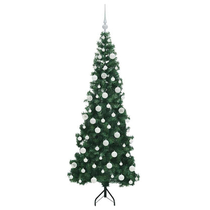 Hoek Kunstkerstboom met 300 LED Groen 180 cm PVC en Metaal