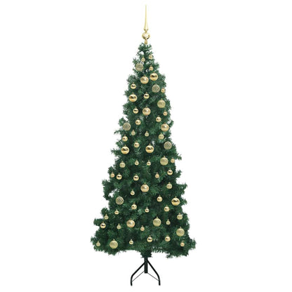 Hoek Kunstkerstboom met 300 LED Groen 180 cm PVC en Metaal