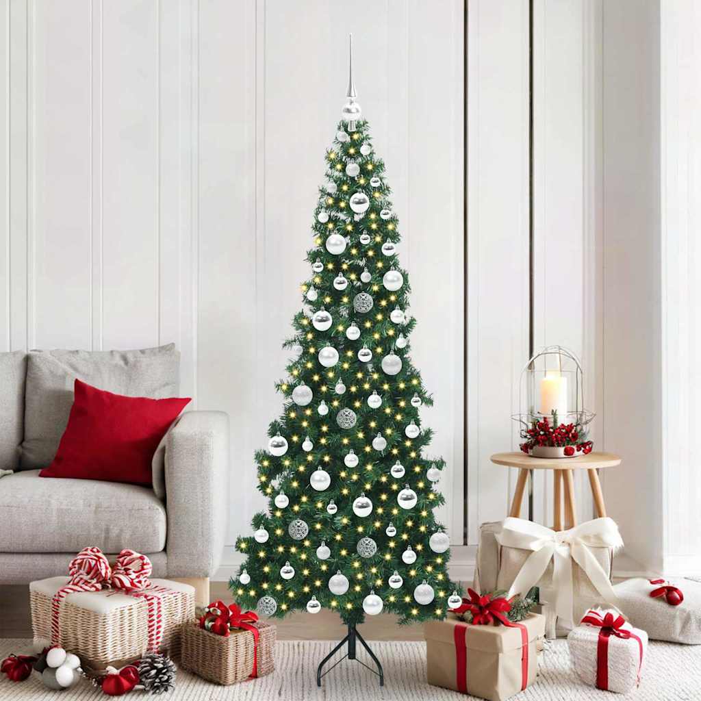 Hoek Kunstkerstboom met 300 LED Groen 180 cm PVC en Metaal