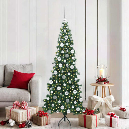 Hoek Kunstkerstboom met 300 LED Groen 180 cm PVC en Metaal