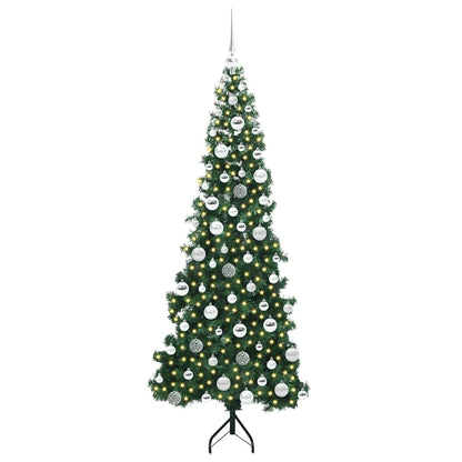 Hoek Kunstkerstboom met 300 LED Groen 180 cm PVC en Metaal