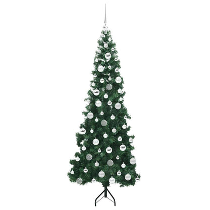 Hoek Kunstkerstboom met 300 LED Groen 180 cm PVC en Metaal