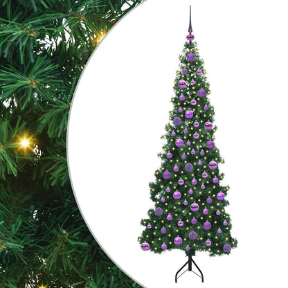 Hoek Kunstkerstboom met 300 LED Groen 180 cm PVC en Metaal