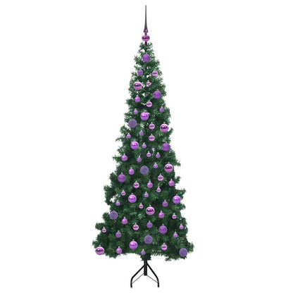 Hoek Kunstkerstboom met 300 LED Groen 180 cm PVC en Metaal