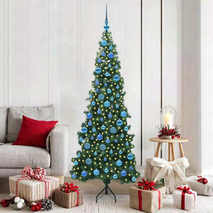 Hoek Kunstkerstboom met 300 LED Groen 180 cm PVC en Metaal