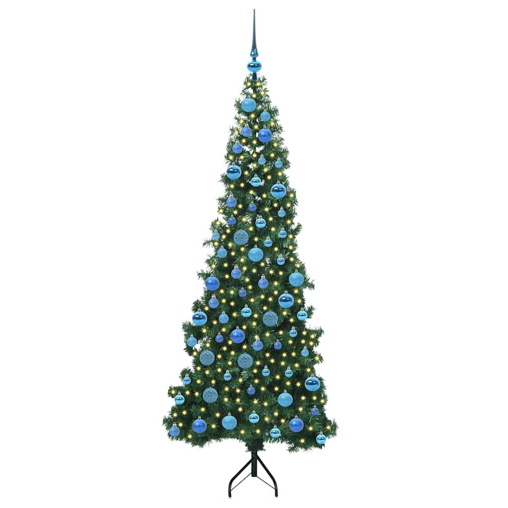 Hoek Kunstkerstboom met 300 LED Groen 180 cm PVC en Metaal