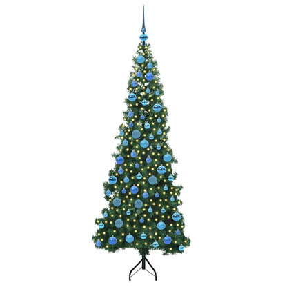 Hoek Kunstkerstboom met 300 LED Groen 180 cm PVC en Metaal