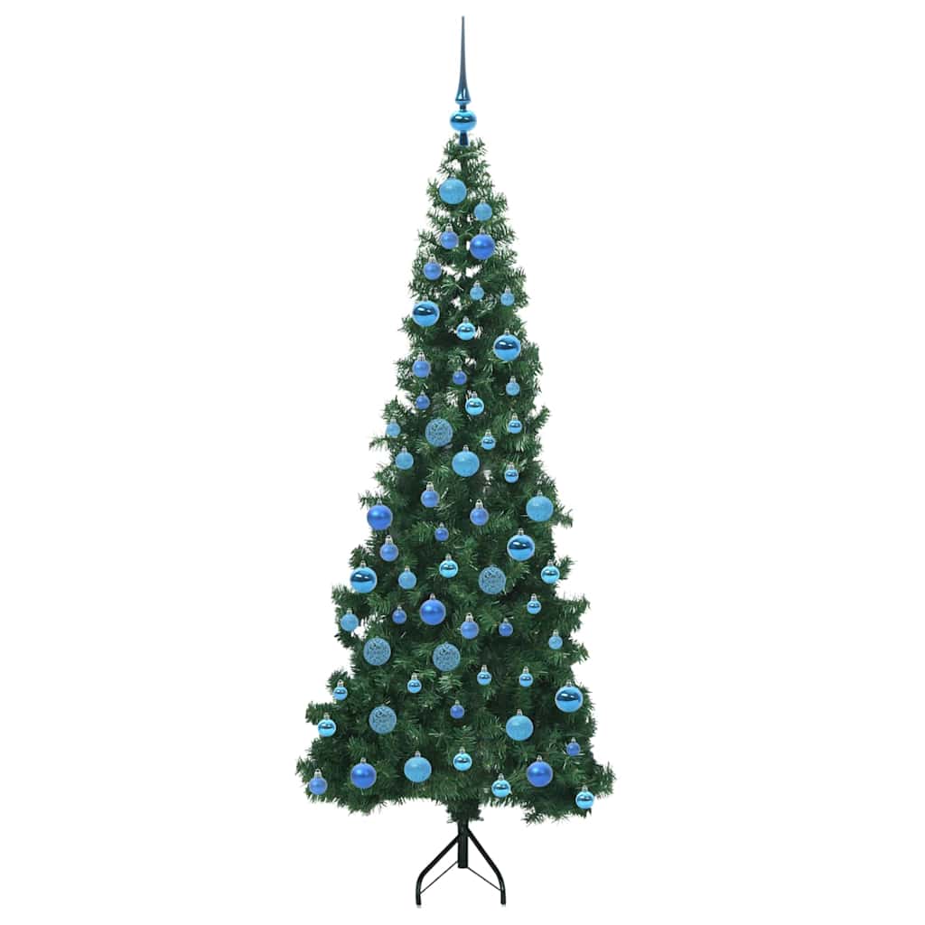 Hoek Kunstkerstboom met 300 LED Groen 180 cm PVC en Metaal