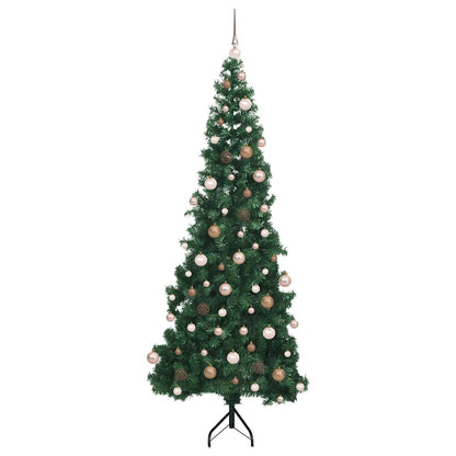 Hoek Kunstkerstboom met 300 LED Groen 210 cm PVC en Metaal