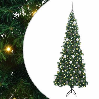 Hoek Kunstkerstboom met 300 LED Groen 210 cm PVC en Metaal