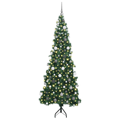 Hoek Kunstkerstboom met 300 LED Groen 210 cm PVC en Metaal