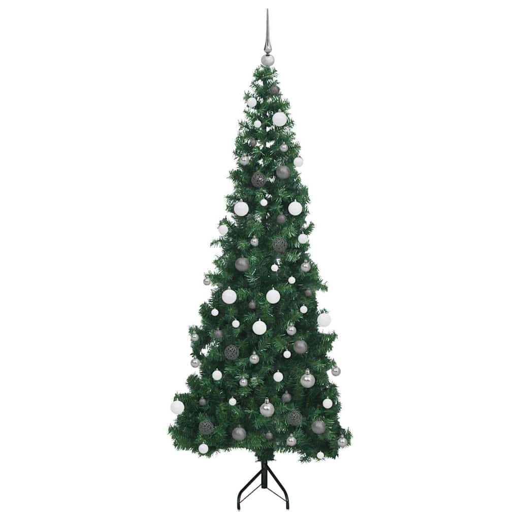 Hoek Kunstkerstboom met 300 LED Groen 210 cm PVC en Metaal