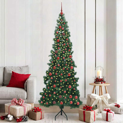 Hoek Kunstkerstboom met 300 LED Groen 210 cm PVC en Metaal